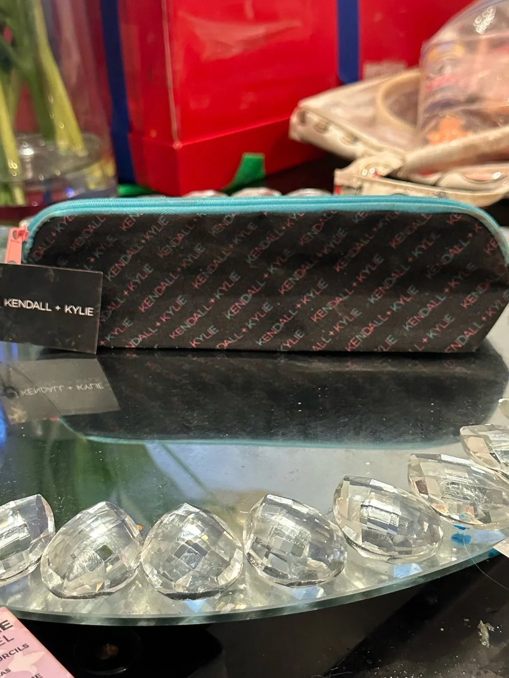 Kendall & Kylie Logo Makeup Cosmetic Bag Pouch NWT Y2K Multicolor Travel Iconic